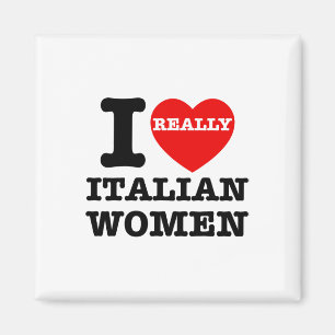 Imã Eu Amo Mulheres Italianas Coração Vermelho Diverti