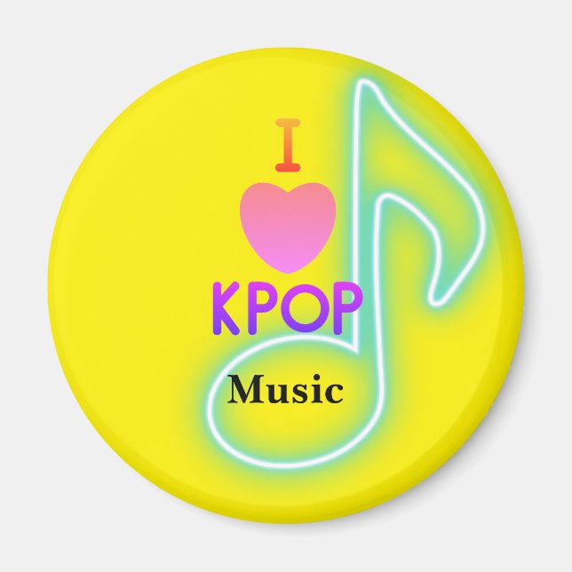 Imã Eu amo música K-pop (Frente)