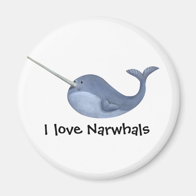 Imã Eu amo Narwhals (Frente)