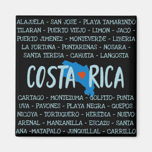 Imã Eu amo nomes de mapa de Costa Rica da lembrança