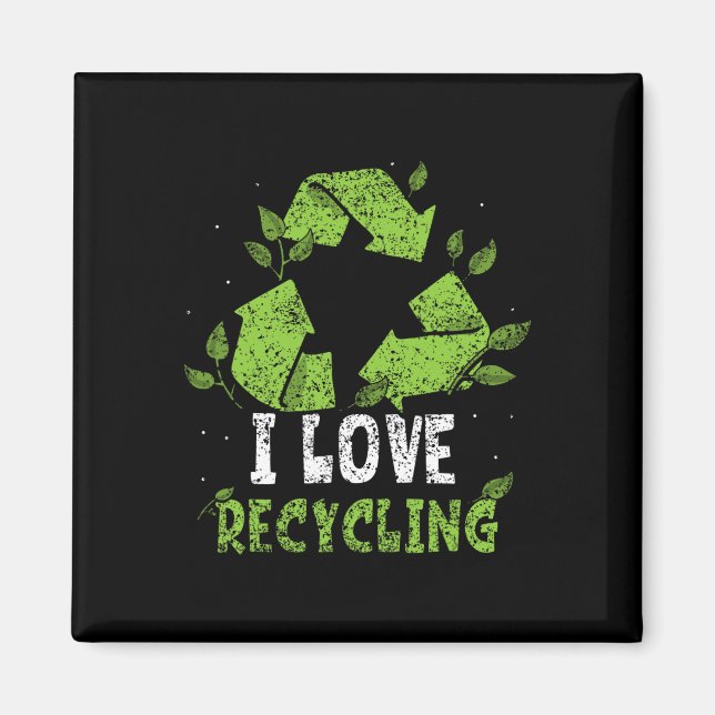 Imã Eu Amo O Ambiente De Reciclar Do Dia Da Terra Com  (Frente)