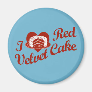 Imã Eu amo o bolo vermelho de veludo