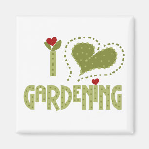 Imã Eu amo o camiseta e presentes de jardinagem