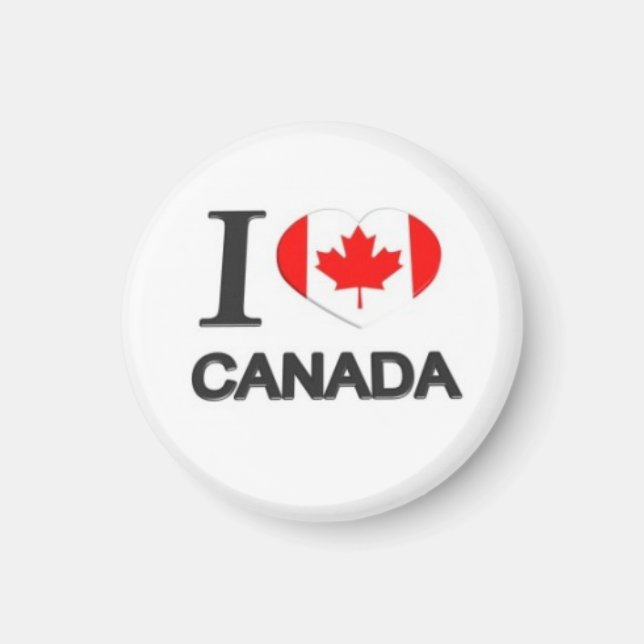 Imã Eu Amo o Canadá - Caminhoneiro Antitrump do Red Ta (Frente)