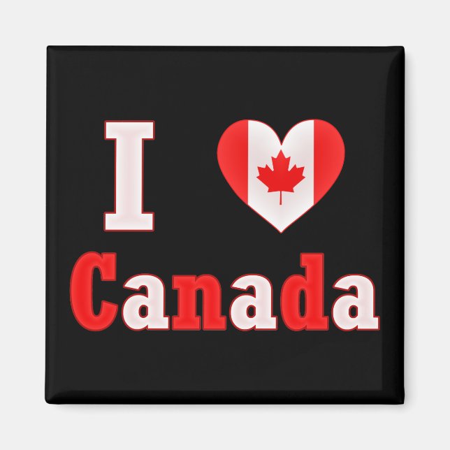 Imã Eu Amo o Canadá Maple Leaf Heart (Frente)