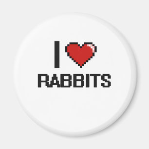 Imã Eu amo o design de Digitas dos coelhos