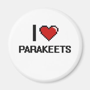 Imã Eu amo o design de Digitas dos Parakeets