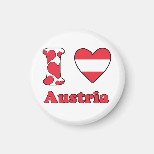Imã Eu amo o ímã da Áustria (Frente)