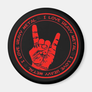 Imã Eu amo o ímã de rádio Heavy Metal