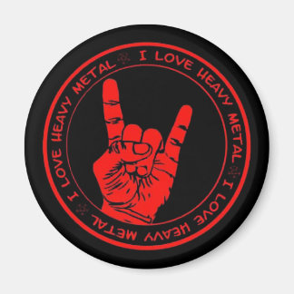 Imã Eu amo o ímã de rádio Heavy Metal