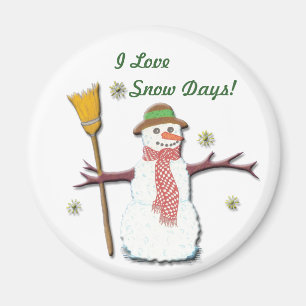 Imã Eu amo o ímã do dia da neve