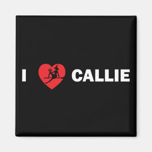 Imã Eu amo o ímã quadrado de Callie (escuro)