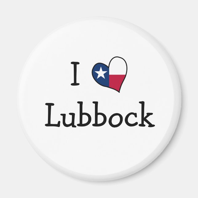 Imã Eu amo o Lubbock Texas (Frente)