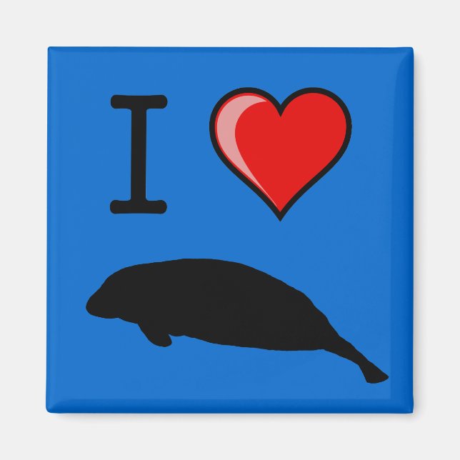 Imã Eu Amo O Magnet De Manatees (Frente)