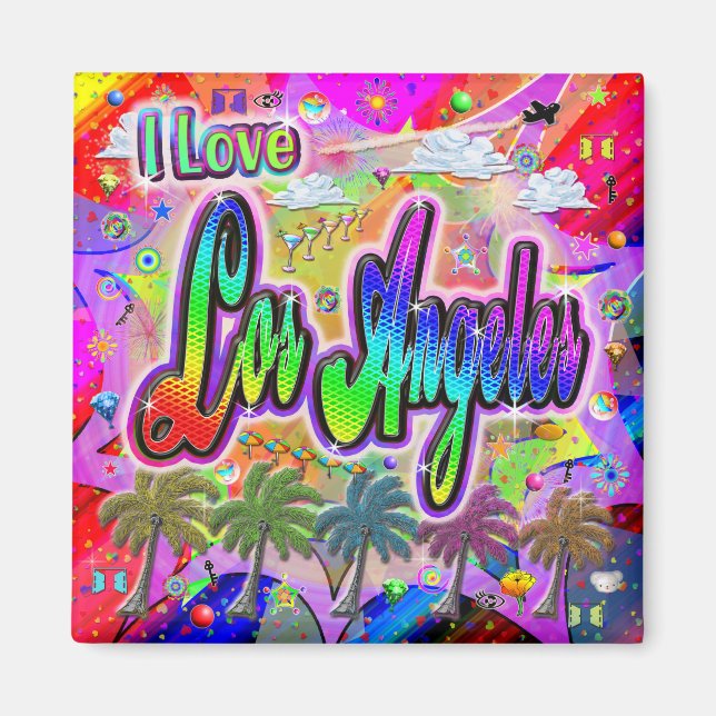 Imã EU AMO O Magnet do Los Angeles Vista Express (Frente)