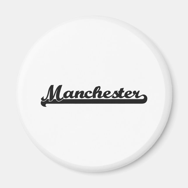Imã Eu amo o Manchester New Hampshire Classic Design (Frente)