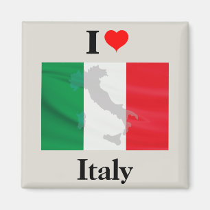 Imã Eu amo o mapa da bandeira de Italia
