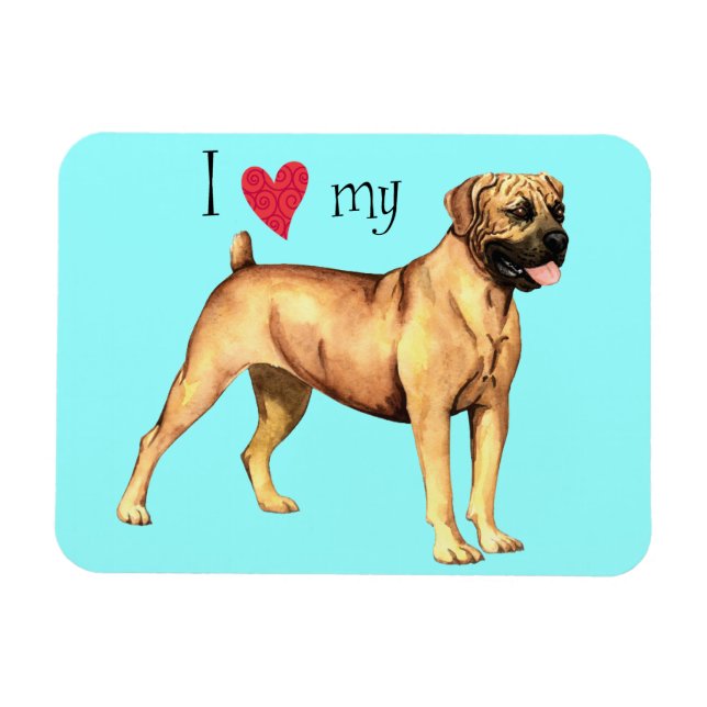 Ímã Eu amo o meu Boerboel (Horizontal)