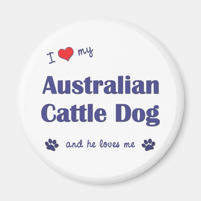 Imã Eu Amo O Meu Cão De Bovinos Australiano (Cachorro  (Frente)