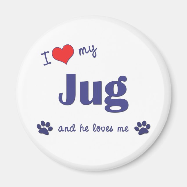 Imã Eu Amo O Meu Jug (Cachorro Masculino) (Frente)