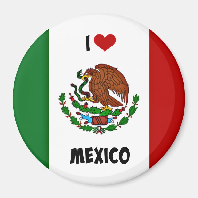 Imã Eu Amo O México, Bandeira Mexicana. (Frente)