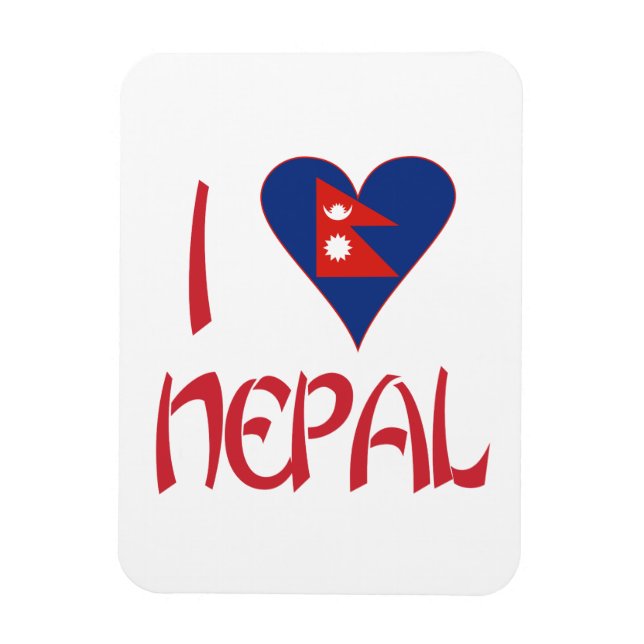 Ímã Eu amo o Nepal (Vertical)