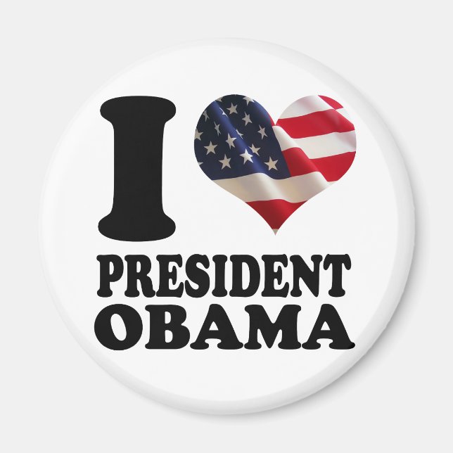 Imã Eu amo o Presidente Obama Magnet (Frente)