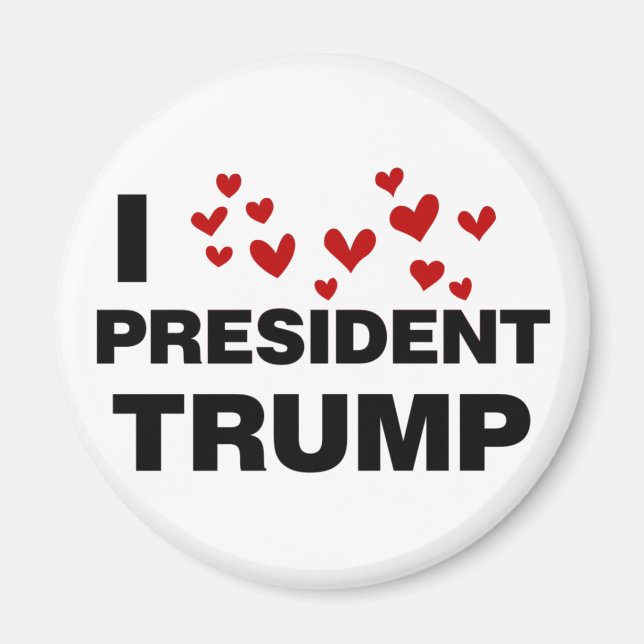 Imã Eu Amo O Presidente Trump Hearts (Frente)