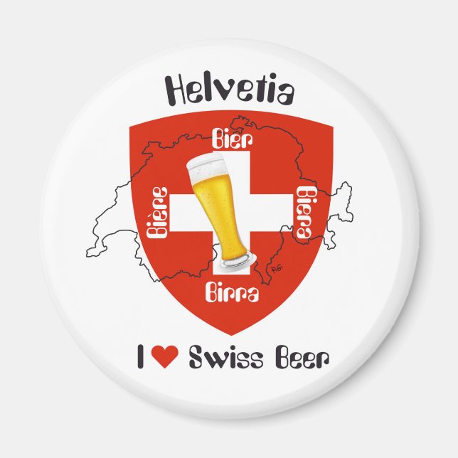Imã Eu amo o suíço Beer Magnet (Frente)