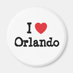 Imã Eu amo Orlando coração personalizado