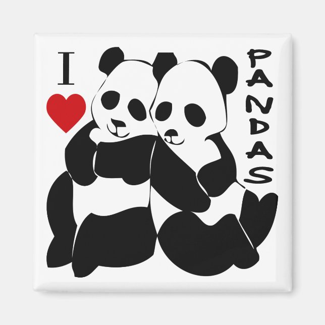Imã Eu Amo Pandas (Frente)