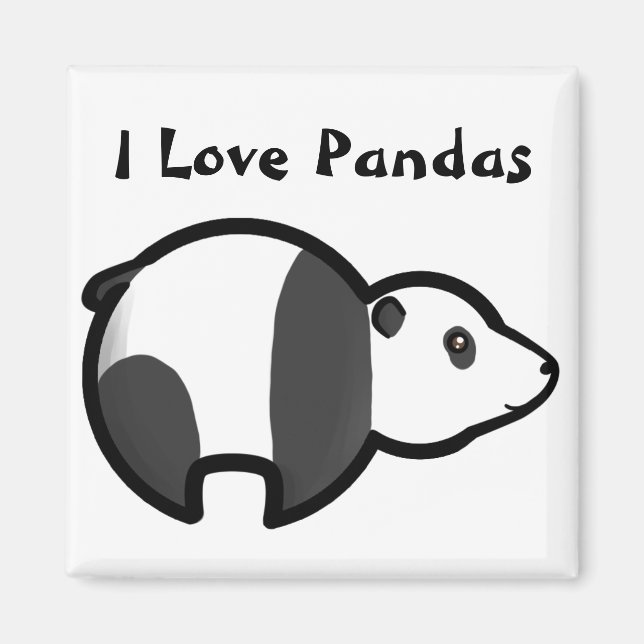 Imã Eu Amo Pandas (Frente)