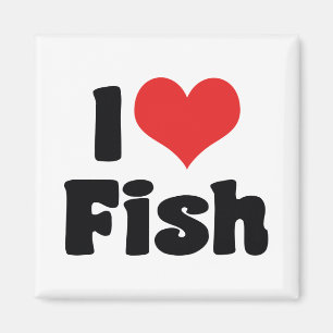 Imã Eu Amo Peixe Coração - Amantes de Aquário