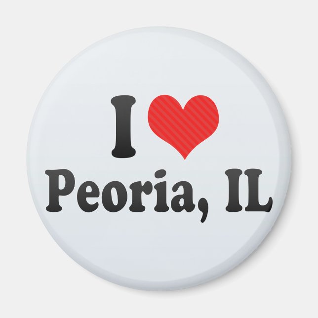 Imã Eu Amo Peoria, IL (Frente)