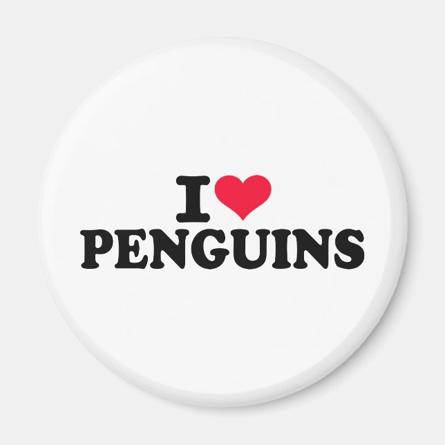 Imã Eu amo pinguins (Frente)