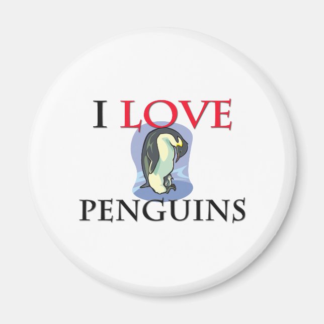 Imã Eu Amo Pinguins (Frente)