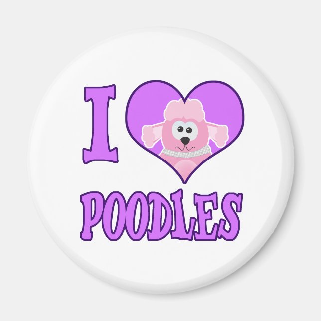 Imã Eu amo poodles (Frente)