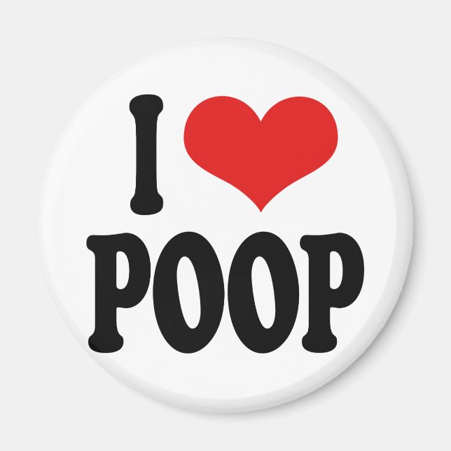 Imã Eu Amo Poop (Frente)