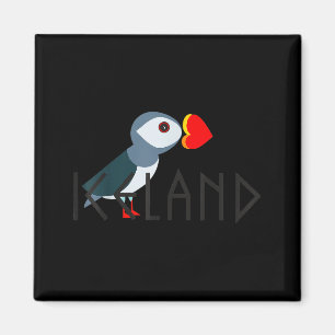 Imã Eu Amo Presente Islandês de Papagaio-do-mar da Isl