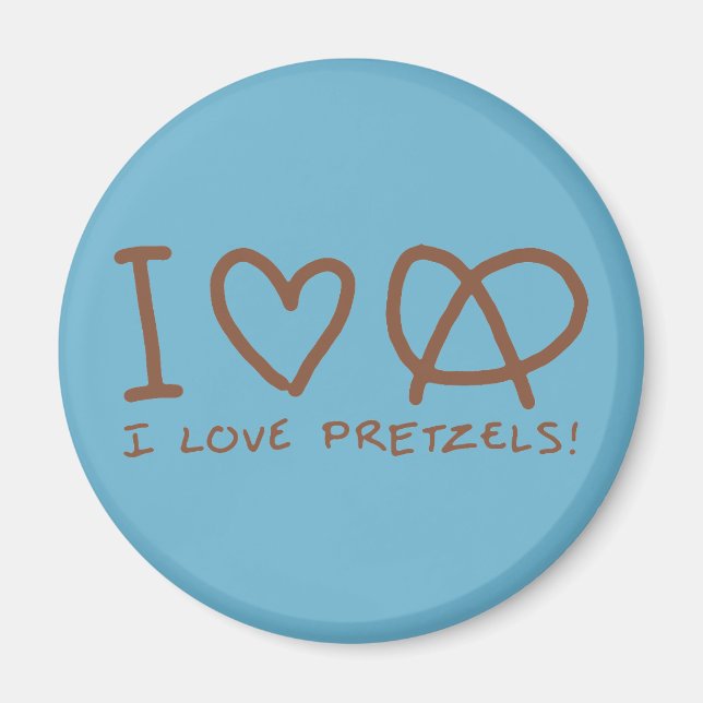 Imã Eu Amo Pretzels (Frente)