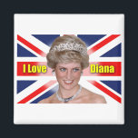 Imã Eu amo Princesa Diana<br><div class="desc">Princesa Diana maravilhosa. Para visitar a nossa vasta coleção de cartões postais reais e mais Souvenirs reais, por favor, clique aqui. Por conseguinte, os nossos produtos serão de excelente qualidade para que possam usufruir durante anos. Esperamos que encontre algo para tesourar durante sua visita. Mais itens serão adicionados assim que...</div>