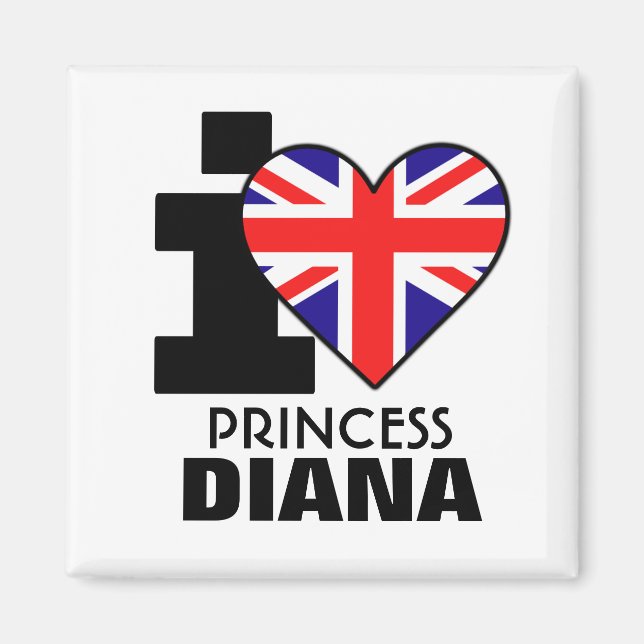 Imã Eu amo Princesa Diana Magnet (Frente)