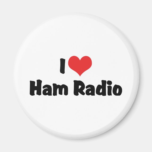 Imã Eu Amo Rádio "Heart Ham" - Rádio Amador (Frente)