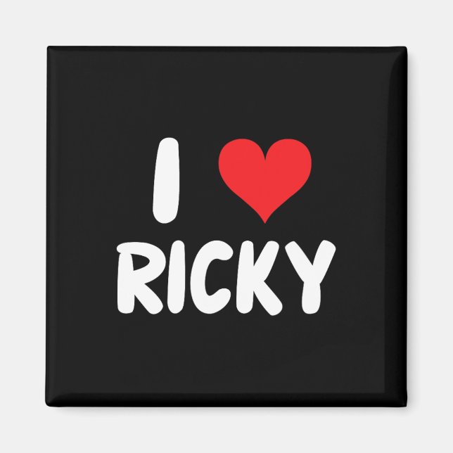 Imã Eu Amo Ricky - Coração - Nome  (Frente)