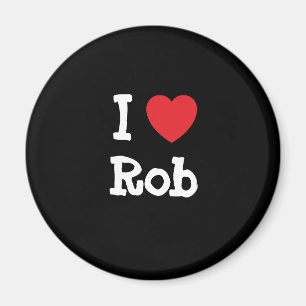Imã Eu amo Rob coração personalizado personalizado