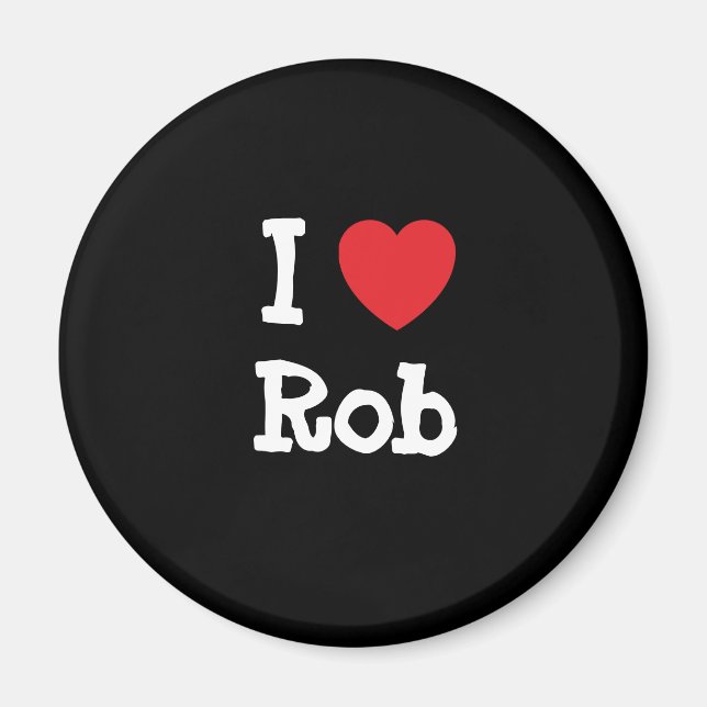 Imã Eu amo Rob Heart personalizado (Frente)