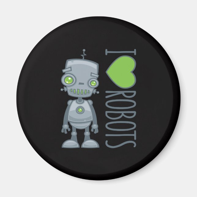 Imã Eu amo robôs (Frente)