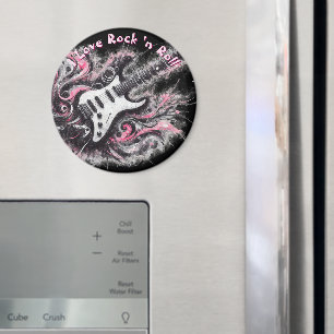 Imã Eu Amo Rock N Roll Guitarra Elétrica Personalizada