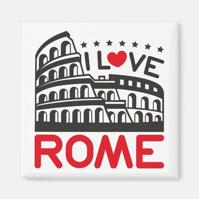 Imã Eu amo Roma Itália Colosseum Viagem (Frente)
