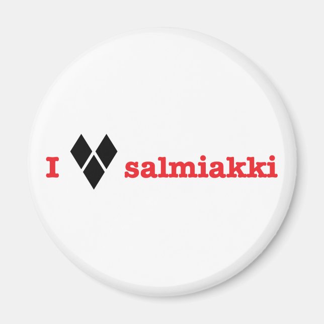 Imã Eu amo salmiakki (Frente)